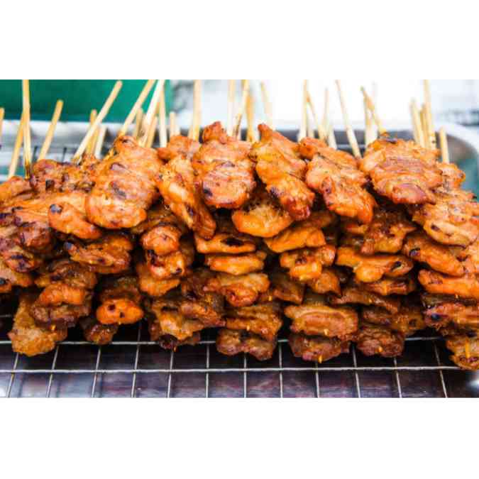 grilled pork หมูปิ้ง street food